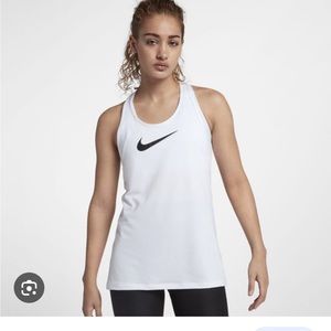 Nike Pro Tank Top Womens Xtra Small White Black Swoosh Racerback